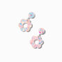 Sparkle Pink Daisy Drop Earrings,