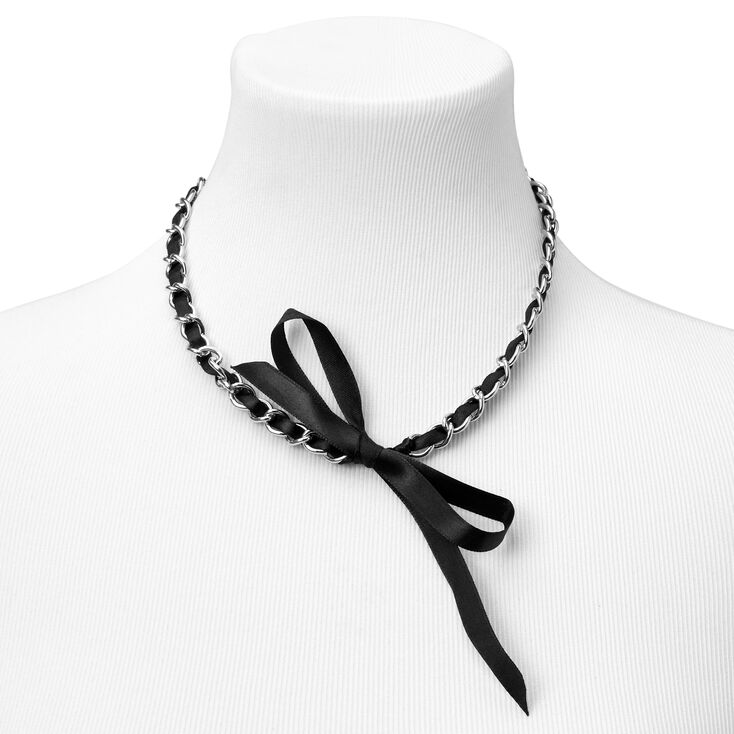 Black Bow Tie Chain Necklace,