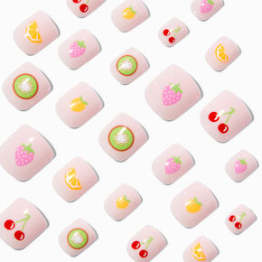 Fruit Salad Square Press On Faux Nail Set - 24 Pack,