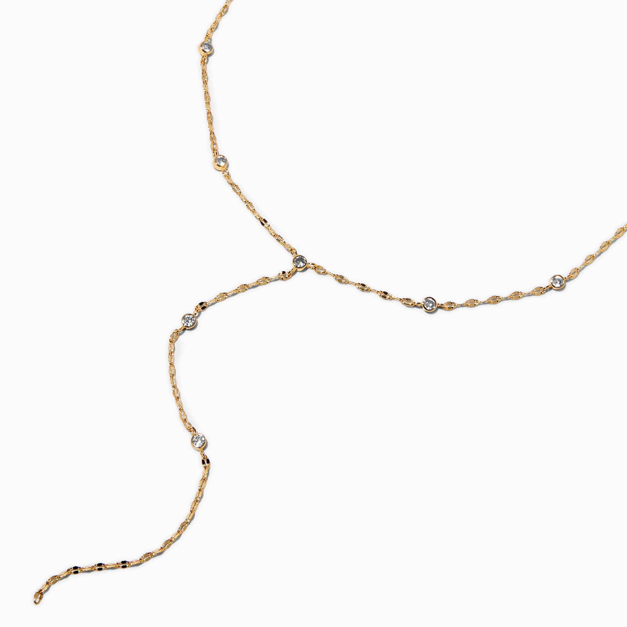 View Claires Tone Cubic Zirconia Dainty Confetti YNeck Necklace Gold information