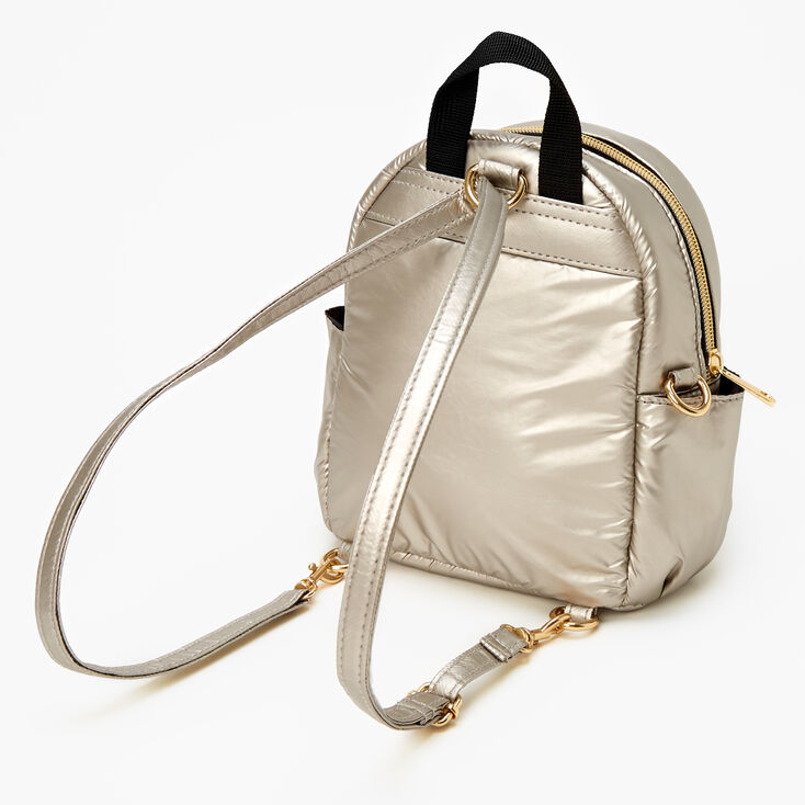 Mini sac &agrave; dos convertible en sac &agrave; bandouli&egrave;re m&eacute;tallis&eacute; - Ocre,