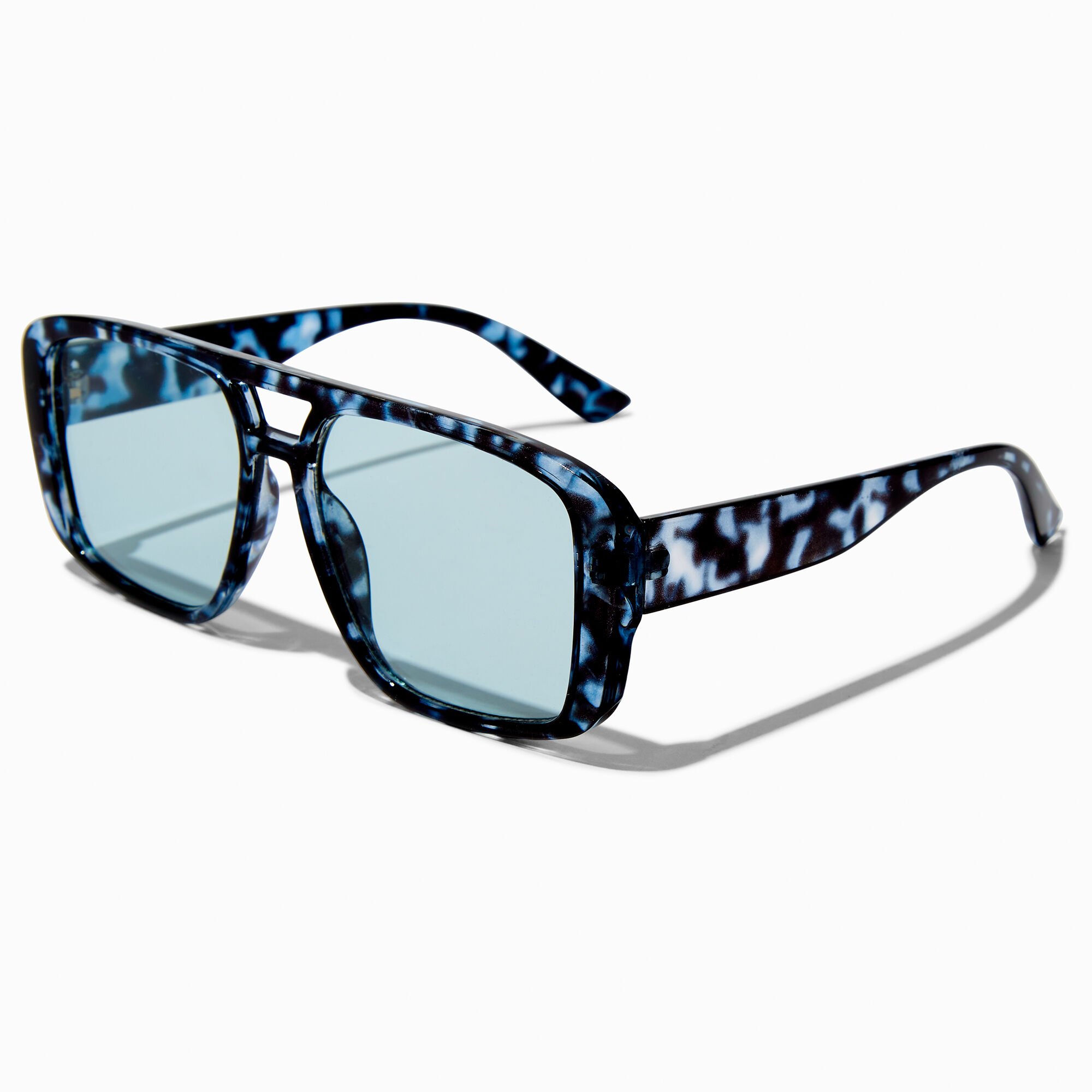 Blue Tortoiseshell Aviator Sunglasses,