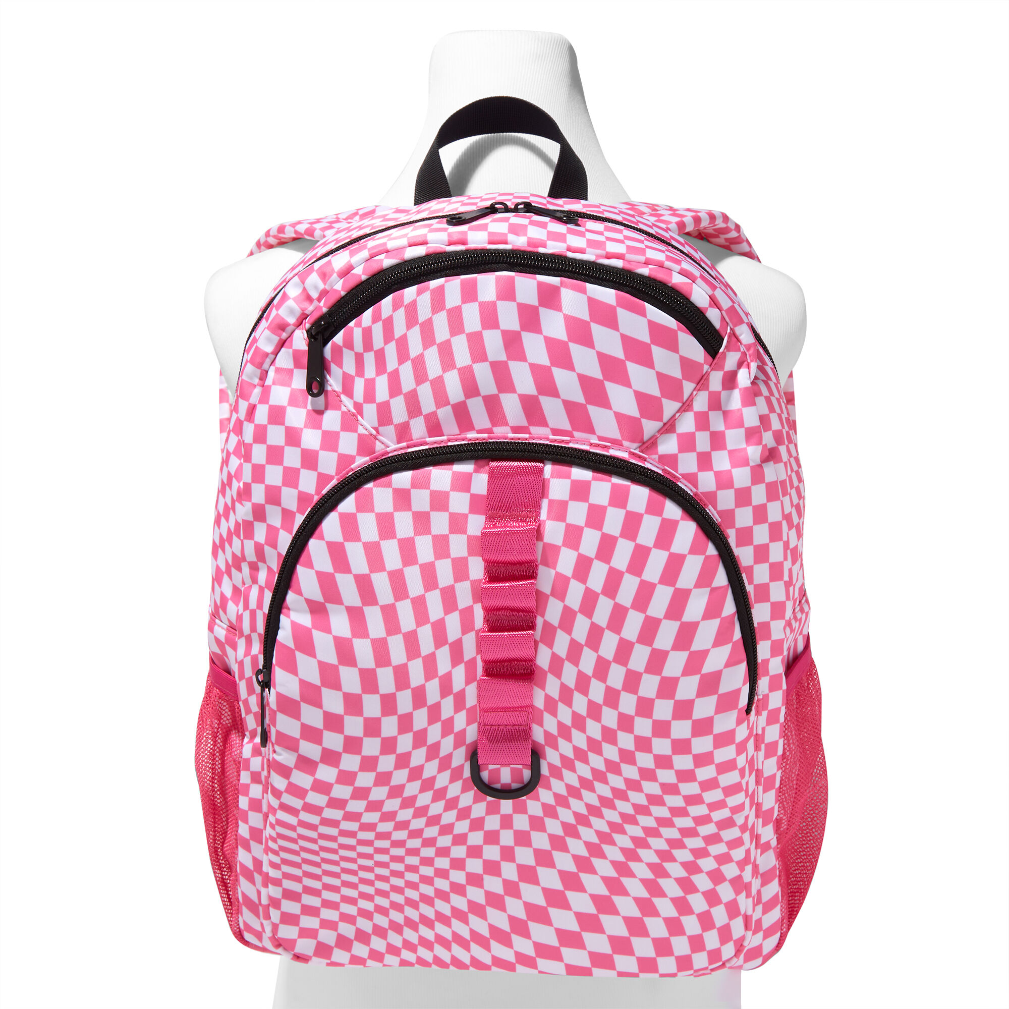 Pink Kaleidoscope Checkerboard Medium Backpack,