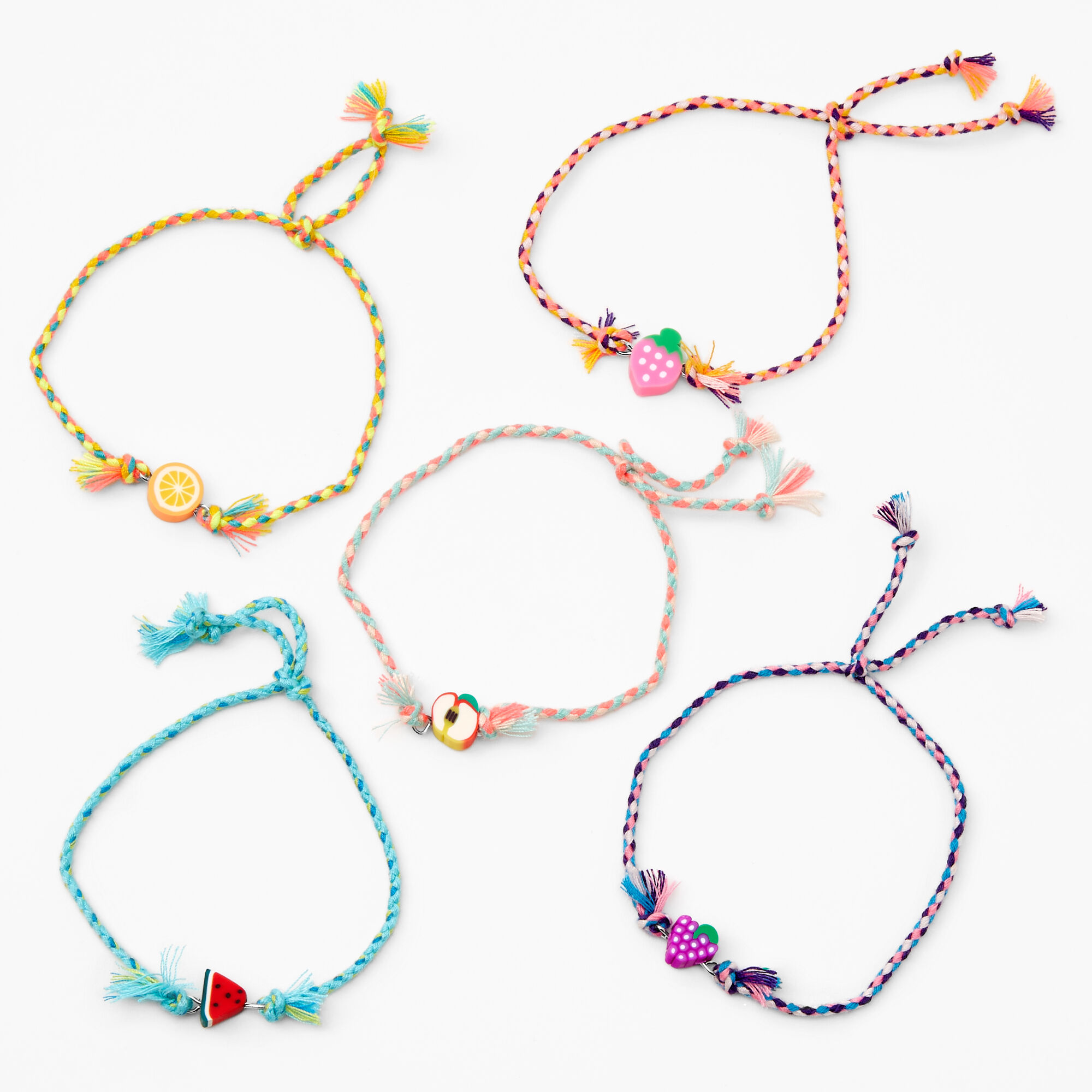 Claire's rainbow rhinestone beaded flower bracelet trio set nwt adj jewelry  | eBay