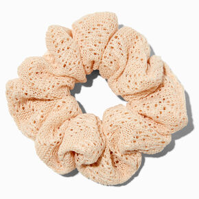 Cream Crochet Hair Scrunchie,