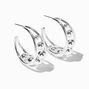 Silver-tone 30mm Ball Hoop Earrings,