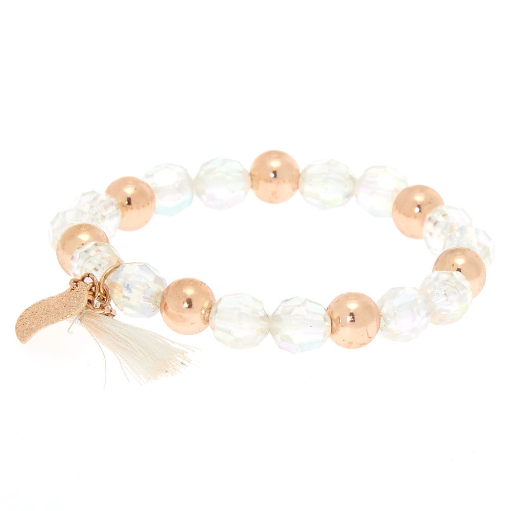 Small gold bead stretch bracelet hot sale