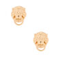 Clous d&#39;oreille heurtoir de porte lion couleur dor&eacute;,