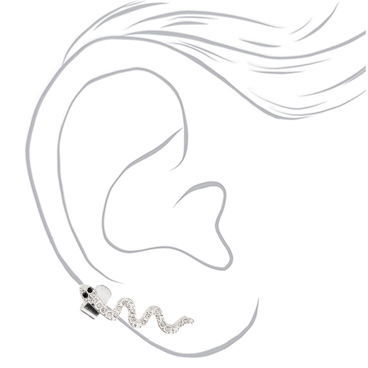 Boucle D Oreille A Chaine Serpent Couleur Argentee Claire S Fr