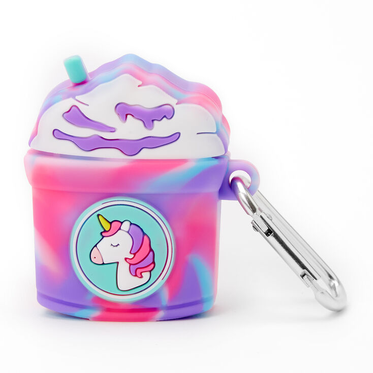 Claire's Étui pour écouteurs en silicone licorne frappé arc-en-ciel - Compatible avec les AirPods® de Apple