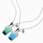 Best Friends Blue Kitty Bubble Tea Pendant Necklaces - 2 Pack,