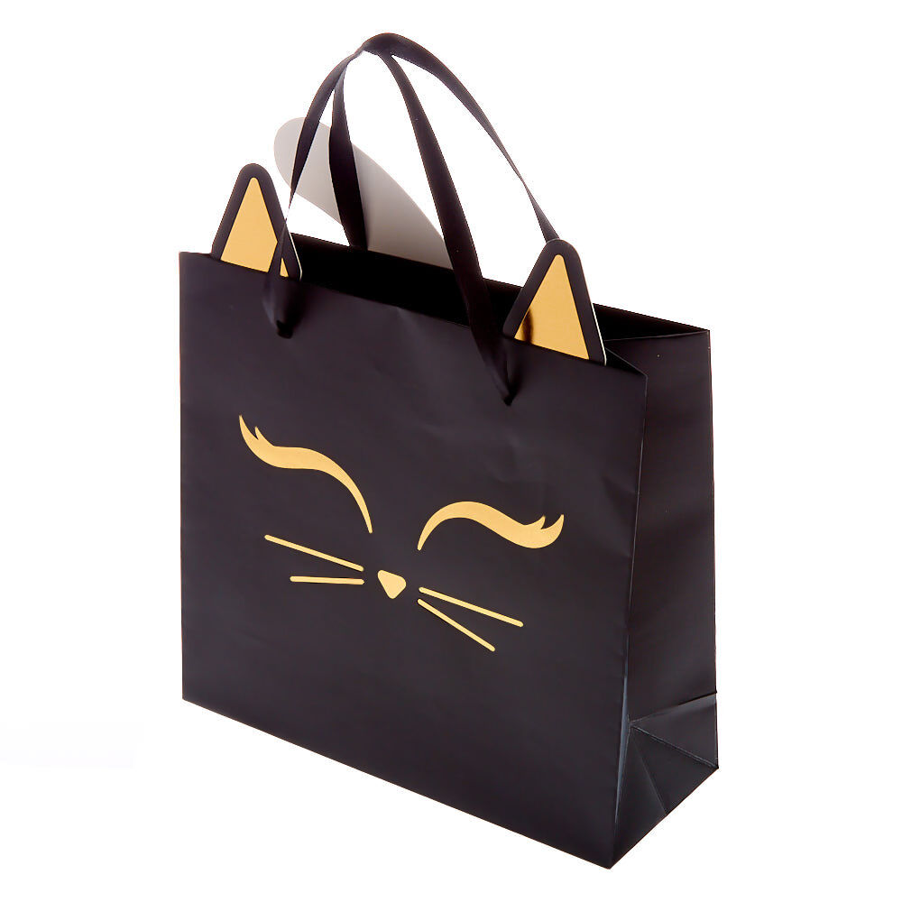 Sac cadeau chaton mat - Noir,