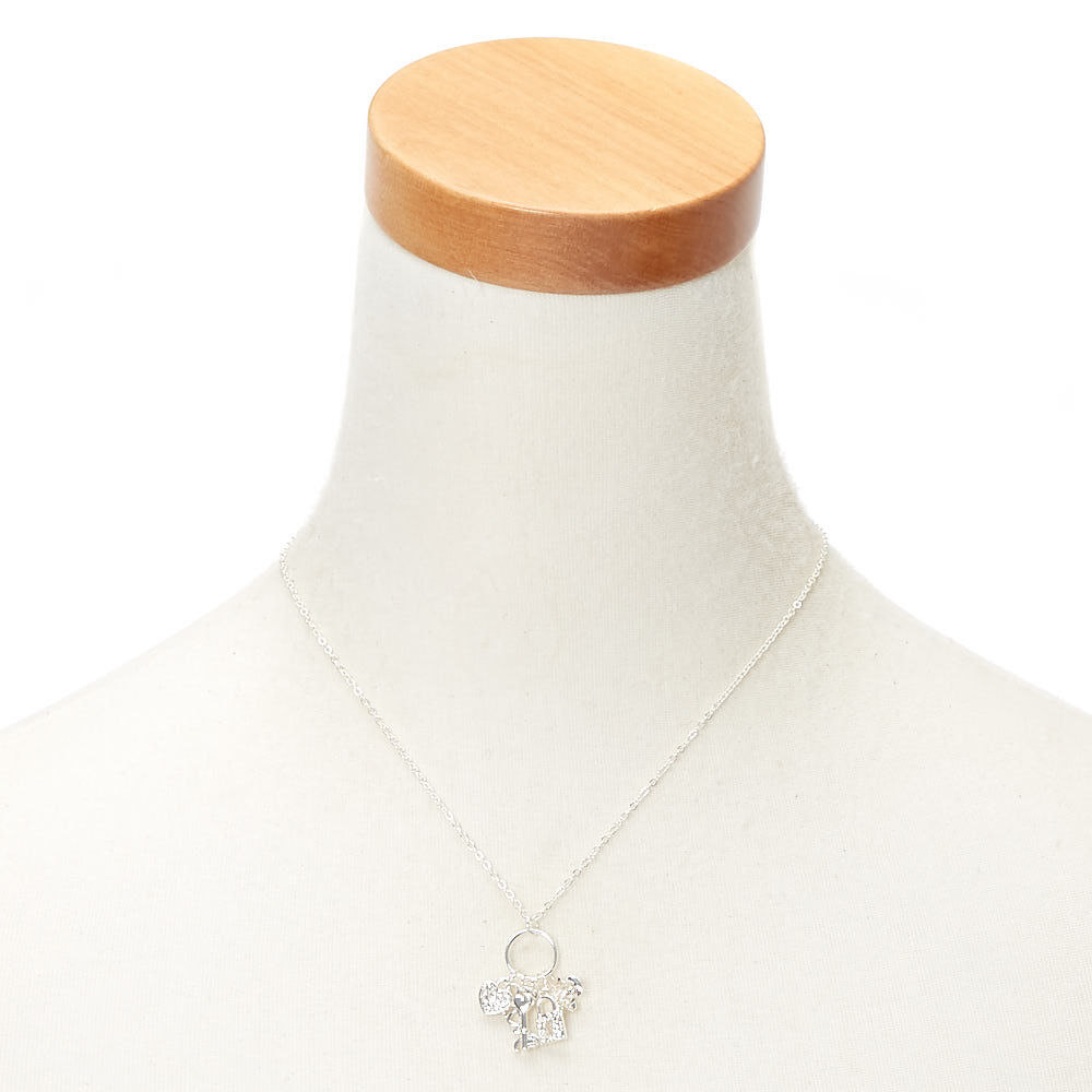 Silver Romantic Charm Pendant Necklace,