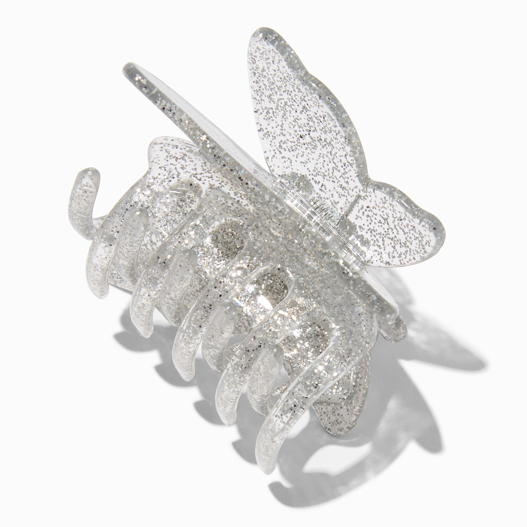Silver Glitter Butterfly Hair Claw,