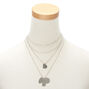 Silver Dog Tag Pendant Necklaces - 4 Pack,