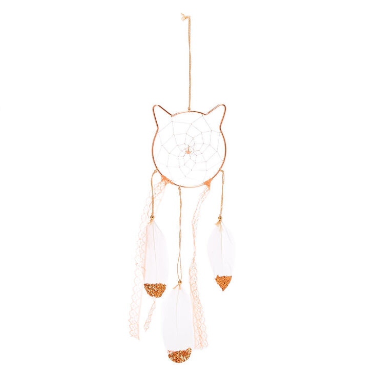Mini attrape-r&ecirc;ves chat - Couleur dor&eacute; rose,