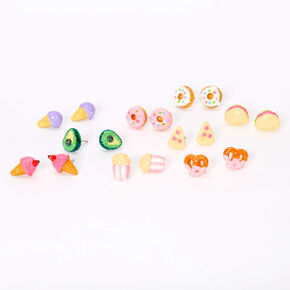 Glitter Snacks and Treats Stud Earrings - 9 Pack,
