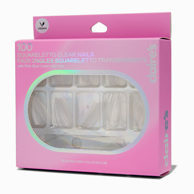 Blank Squareletto Vegan Faux Nail Set - 100 Pack,