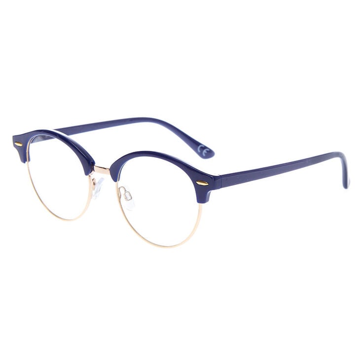 Claire's Lunettes bleu marine design ligne des sourcils rétro couleur doré