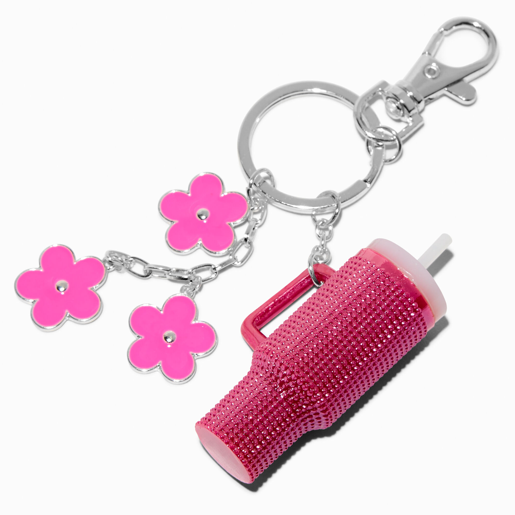 View Claires Tumbler Daisy Keyring Pink information