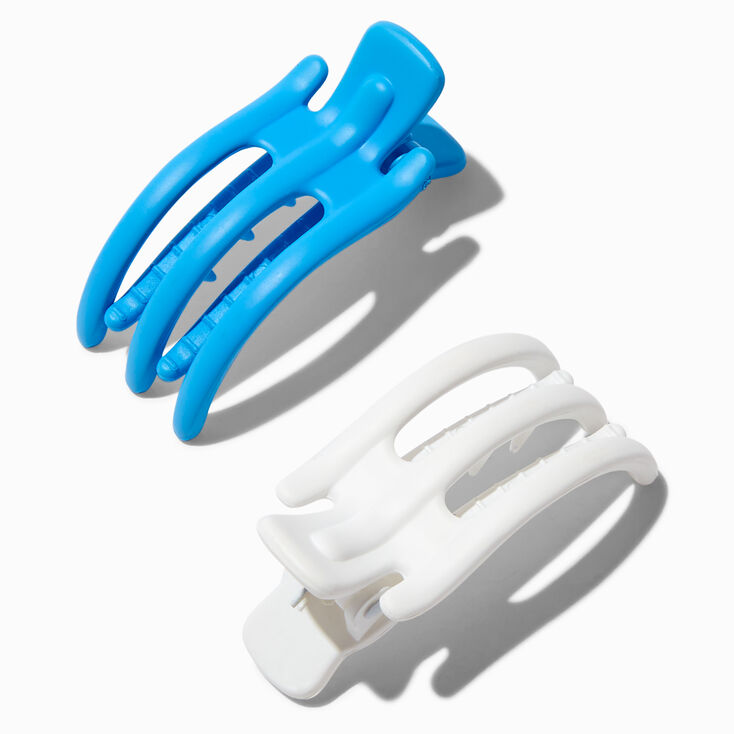 Blue &amp; White Mini Yoga Hair Claws - 2 Pack,