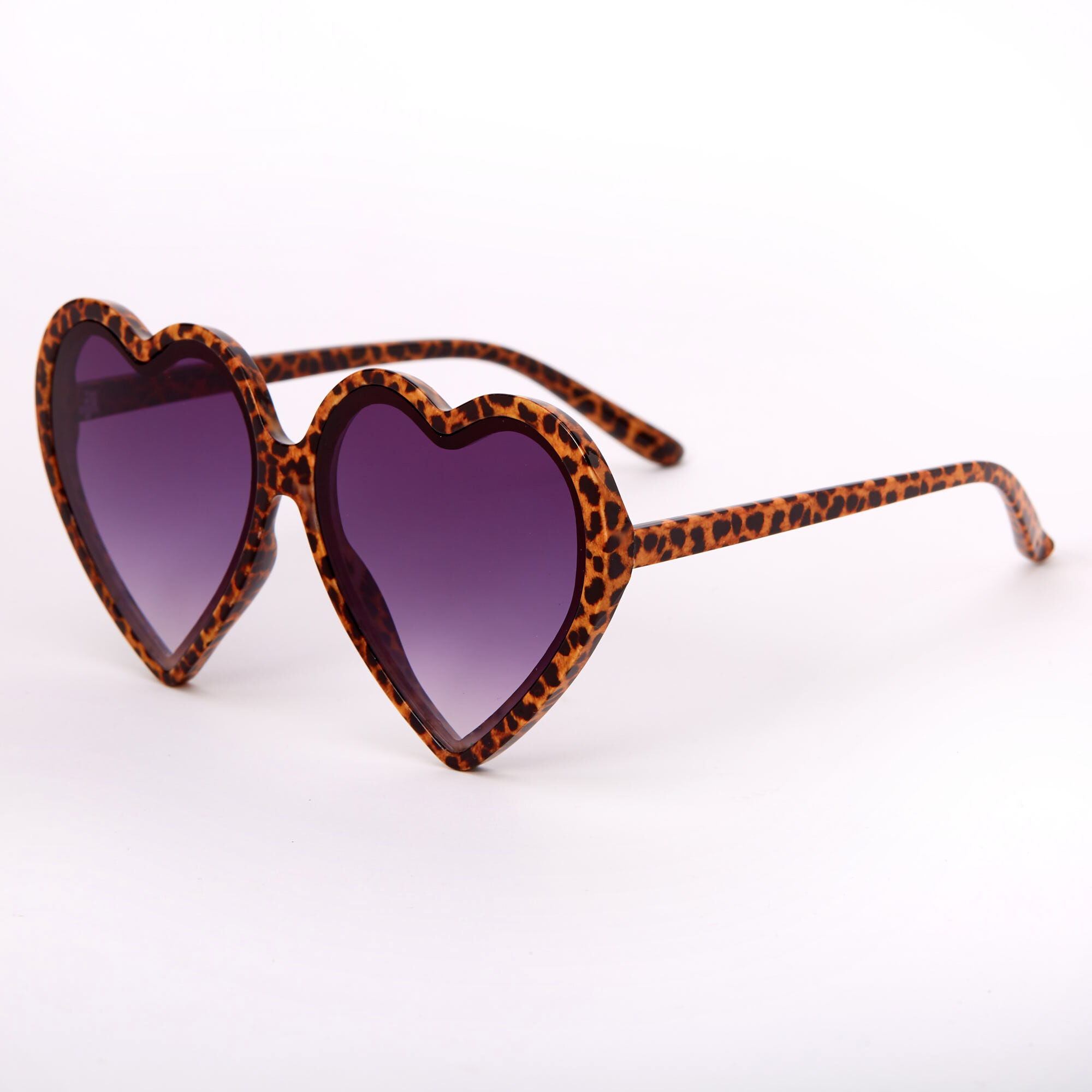 Leopard print heart shaped sunglasses sales