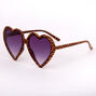 Oversized Leopard Heart Sunglasses,