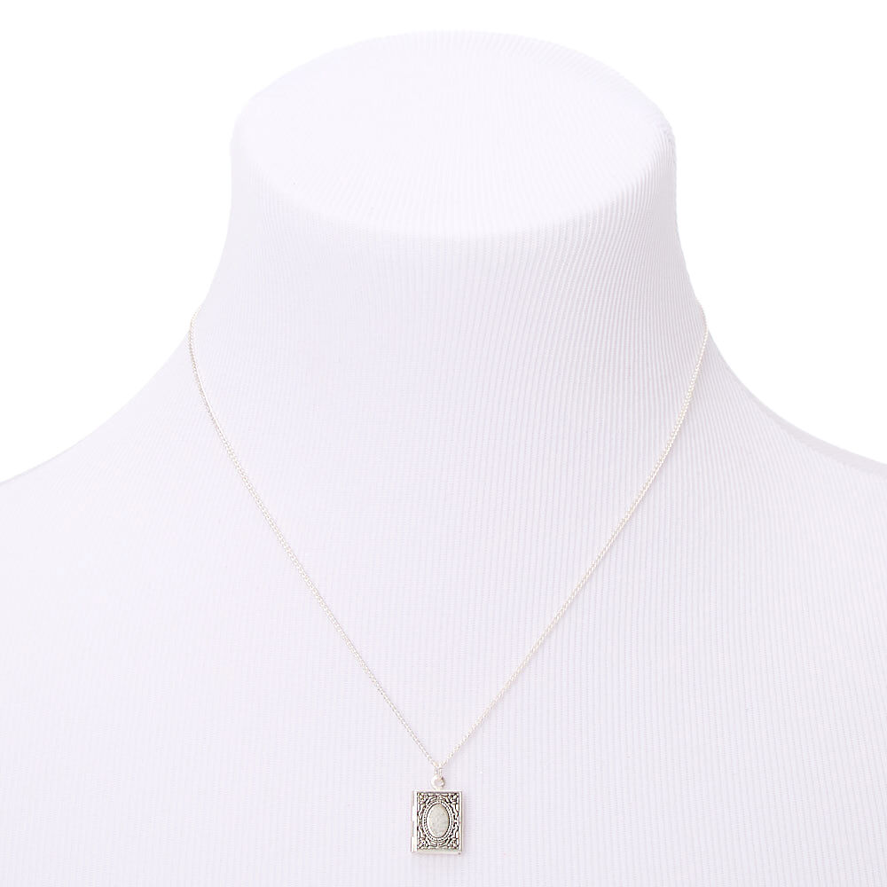Silver Storybook Locket Pendant Necklace,