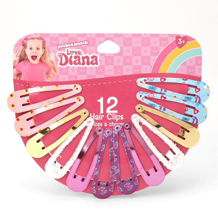 Barrettes clic clac Love, Diana&trade; - Lot de 12,