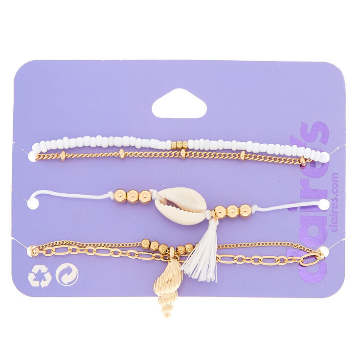 Claire's Bracelets coquillages dorés
