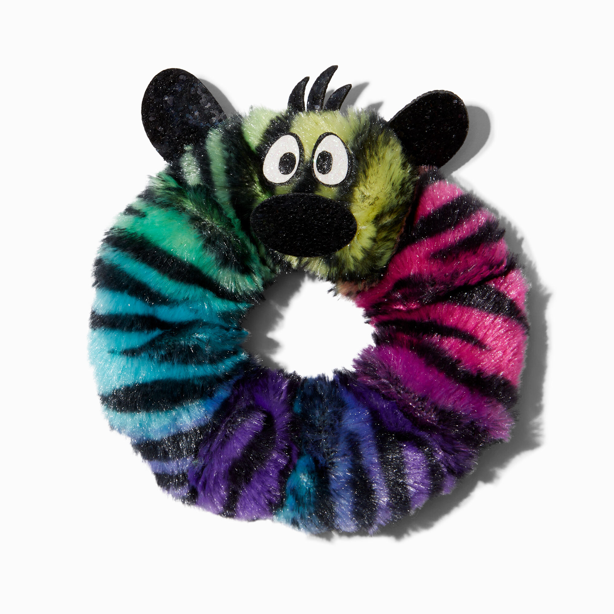 View Claires Zebra Medium Hair Scrunchie Rainbow information