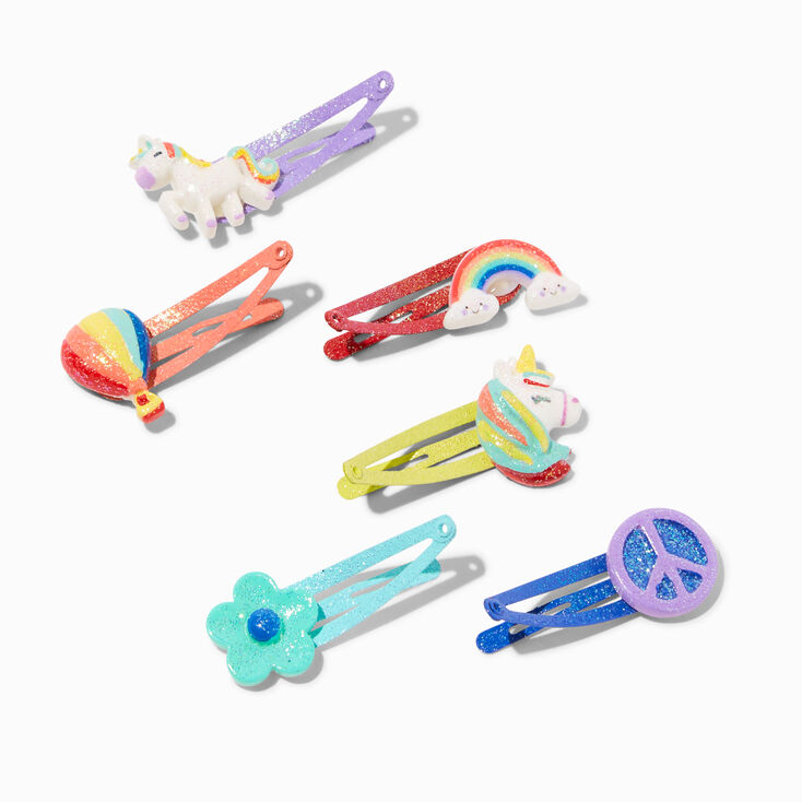 Barrettes clic clac licorne arc-en-ciel Claire&#39;s&nbsp;Club - Lot de 6,