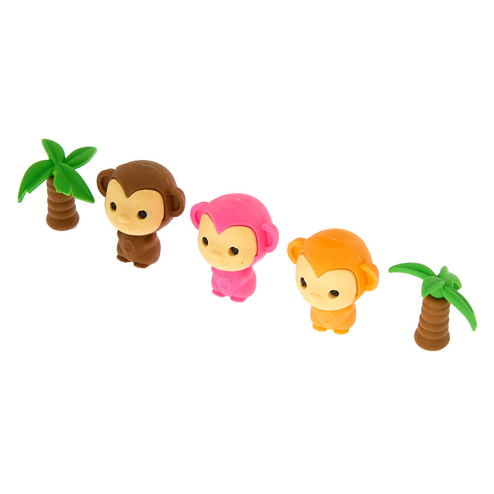 Tropical Monkey Erasers - 5 Pack,