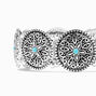 Silver Filigree Turquoise Medallion Stretch Bracelet,