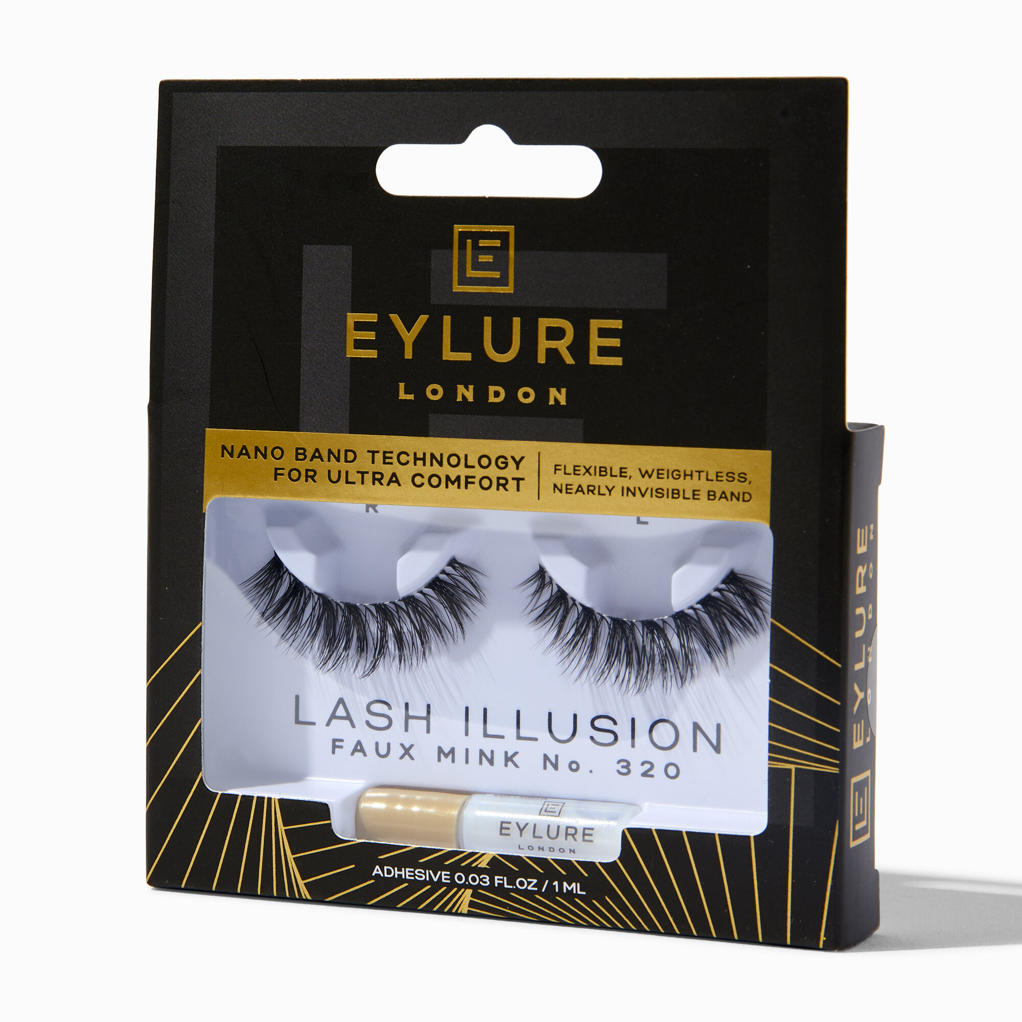 View Claires Eylure Lash Illusion Faux Mink Eyelashes No 320 Black information