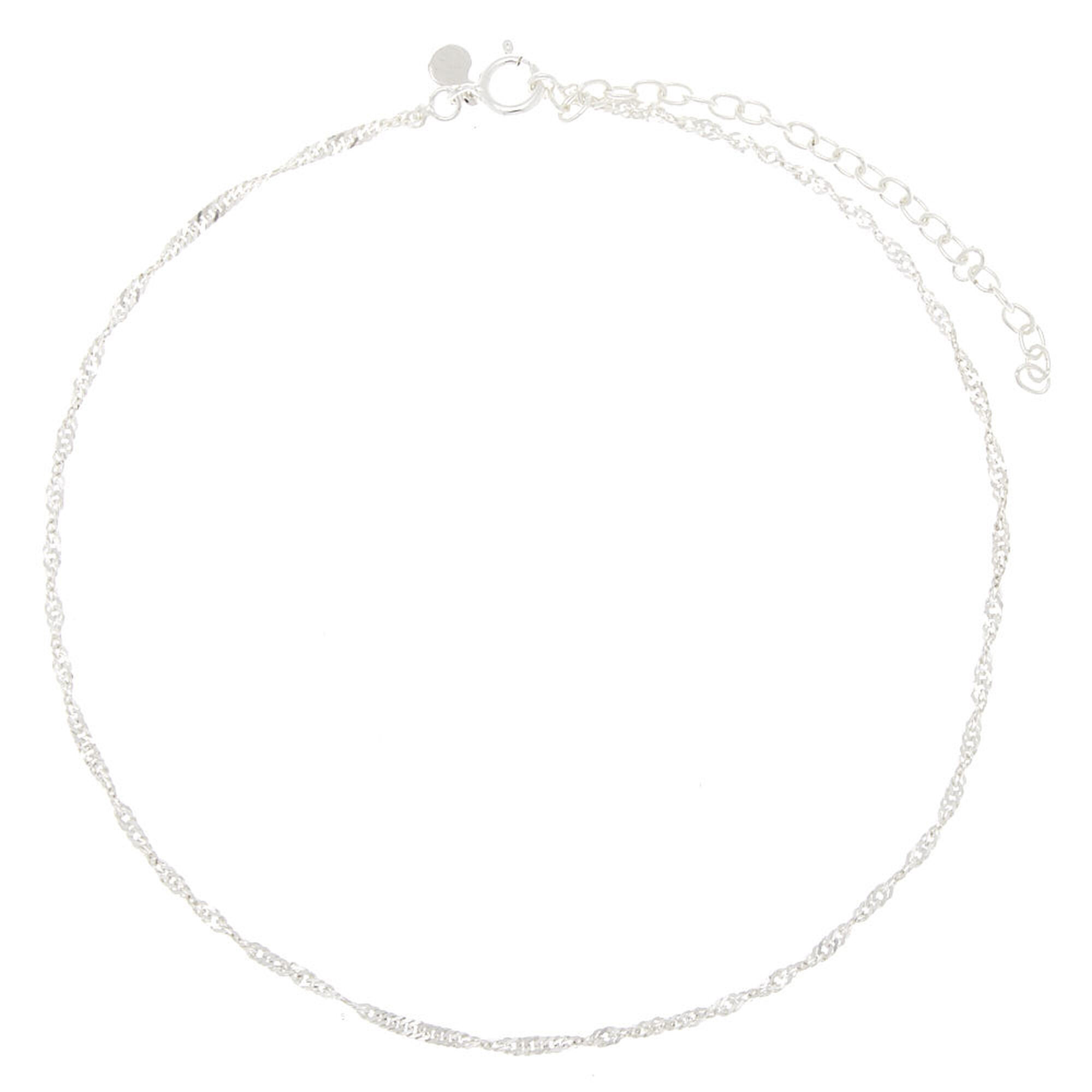 Sterling Silver Twisted Chain Anklet,