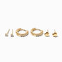 18kt Gold Plated Cubic Zirconia Heart Earring Stackables Set - 3 Pack,