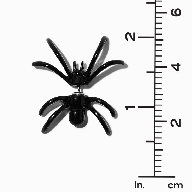 Black Spider Front &amp; Back Stud Earrings,
