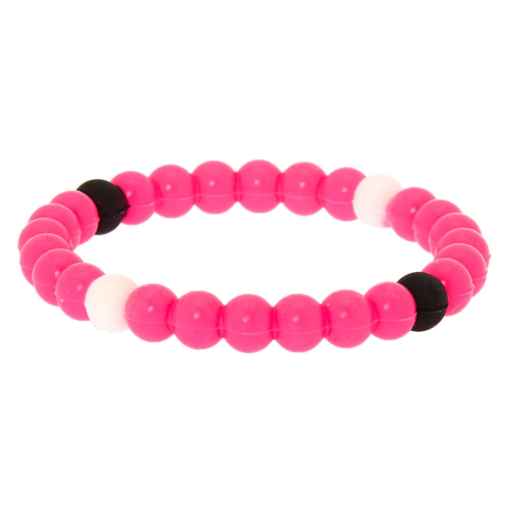 Black Bracelet with Pink Accent