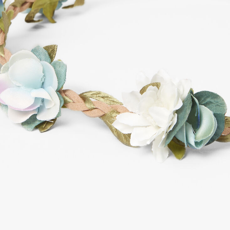 Claire&#39;s Club Mint Flower Crown Headwrap,