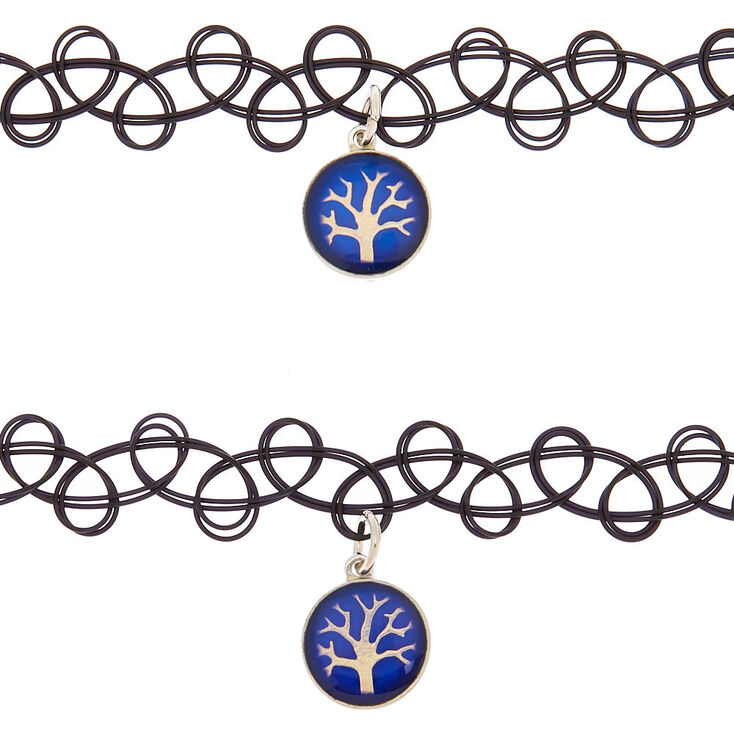 Mood Tree Of Life Tattoo Choker Necklaces - 2 Pack,