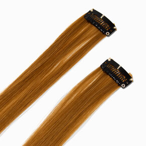 Caramel Blonde Faux Hair Clip In Extensions - 2 Pack,