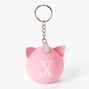 Initial Unicorn Stress Ball Keyring - Pink, X,