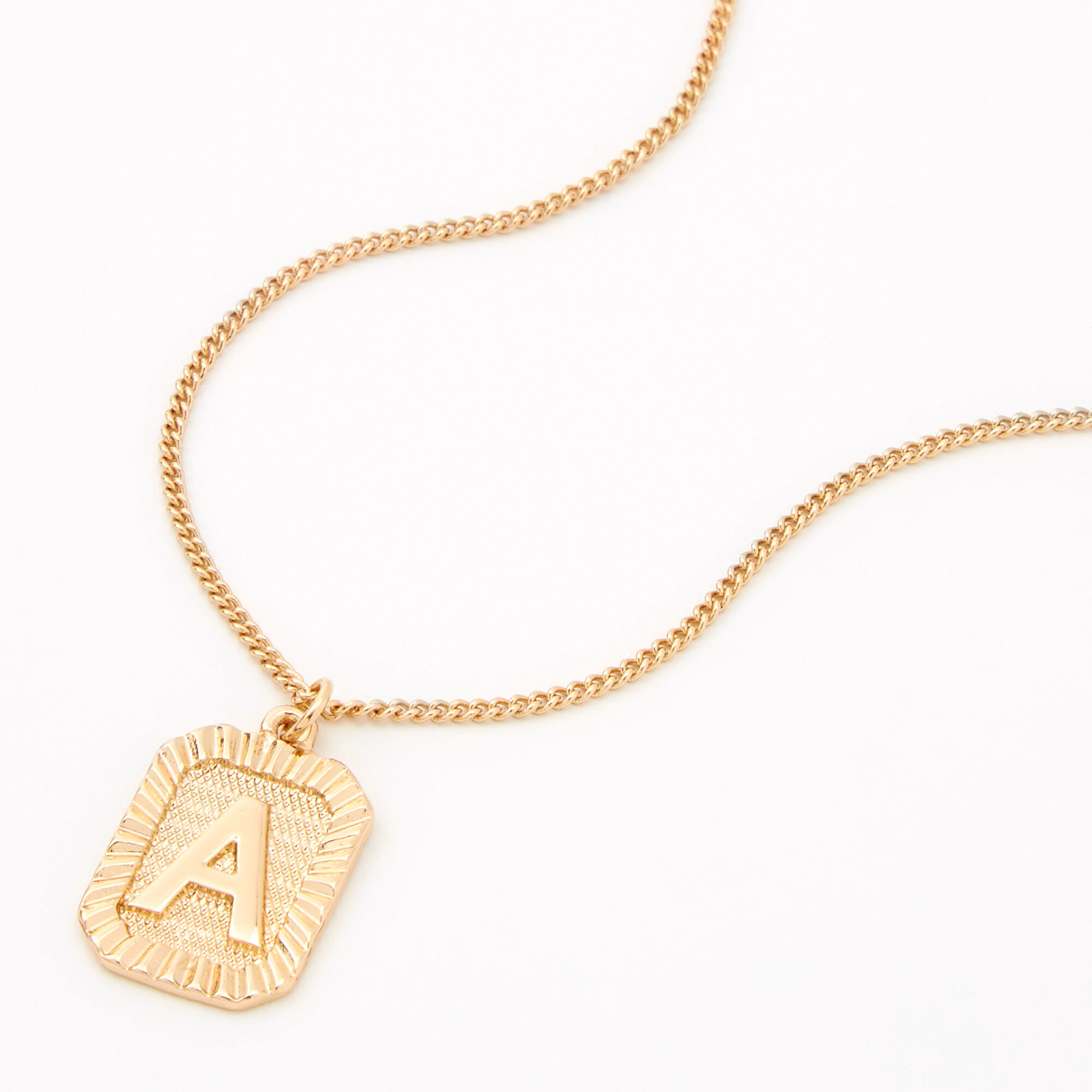 Gold medallion outlet initial necklace