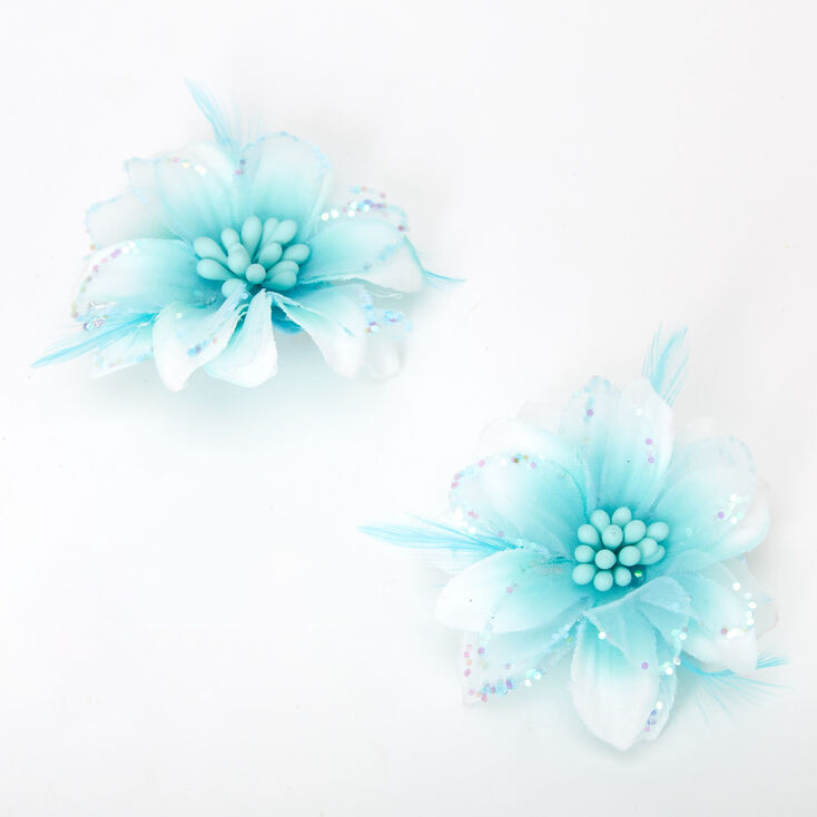Ombre Lily Flower Hair Clips Mint 2 Pack Claire S