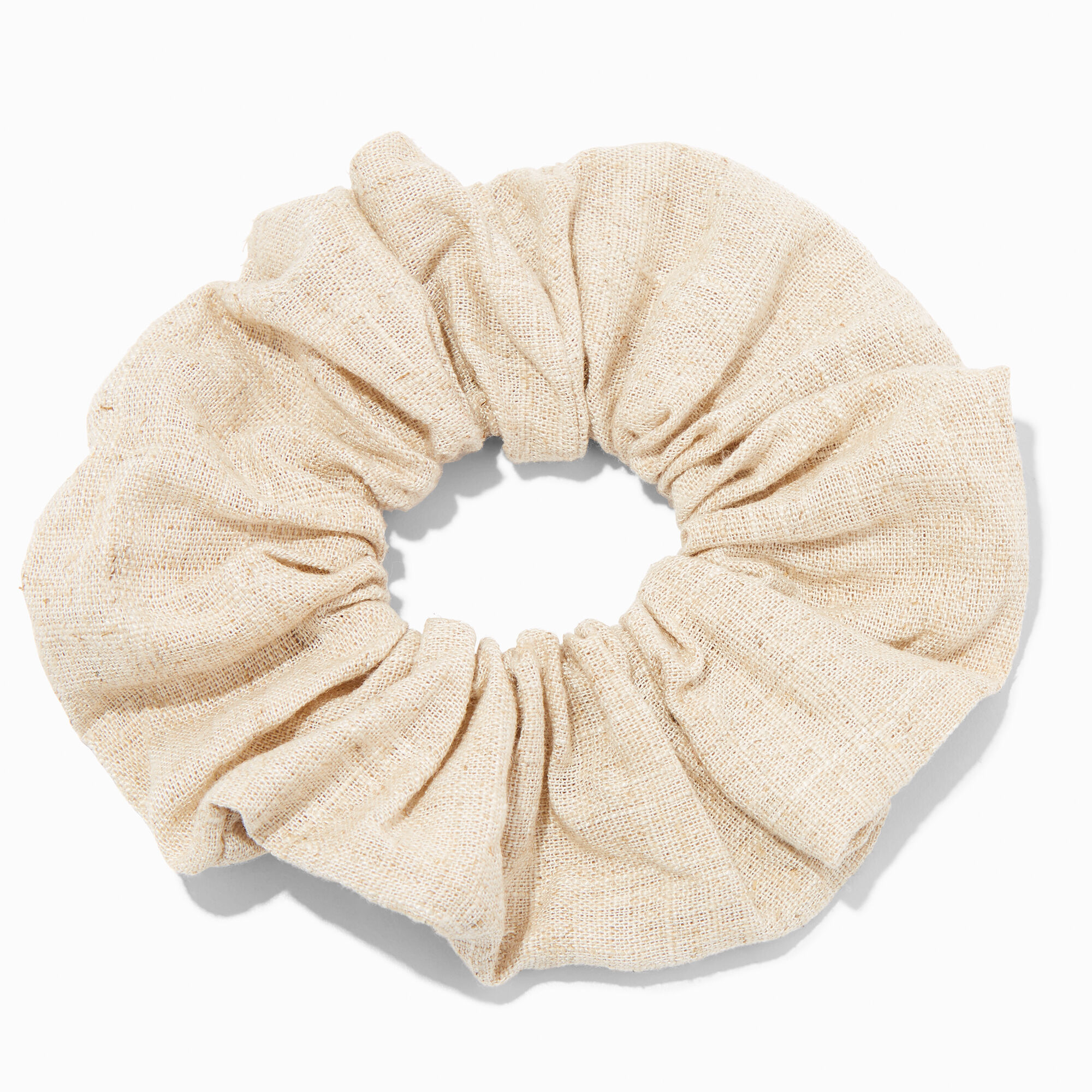 Claire's Chouchou en jute couleur crème de taille moyenne
