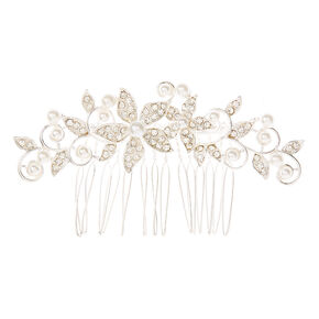 Faux Pearl Floral Cluster Hair Comb,