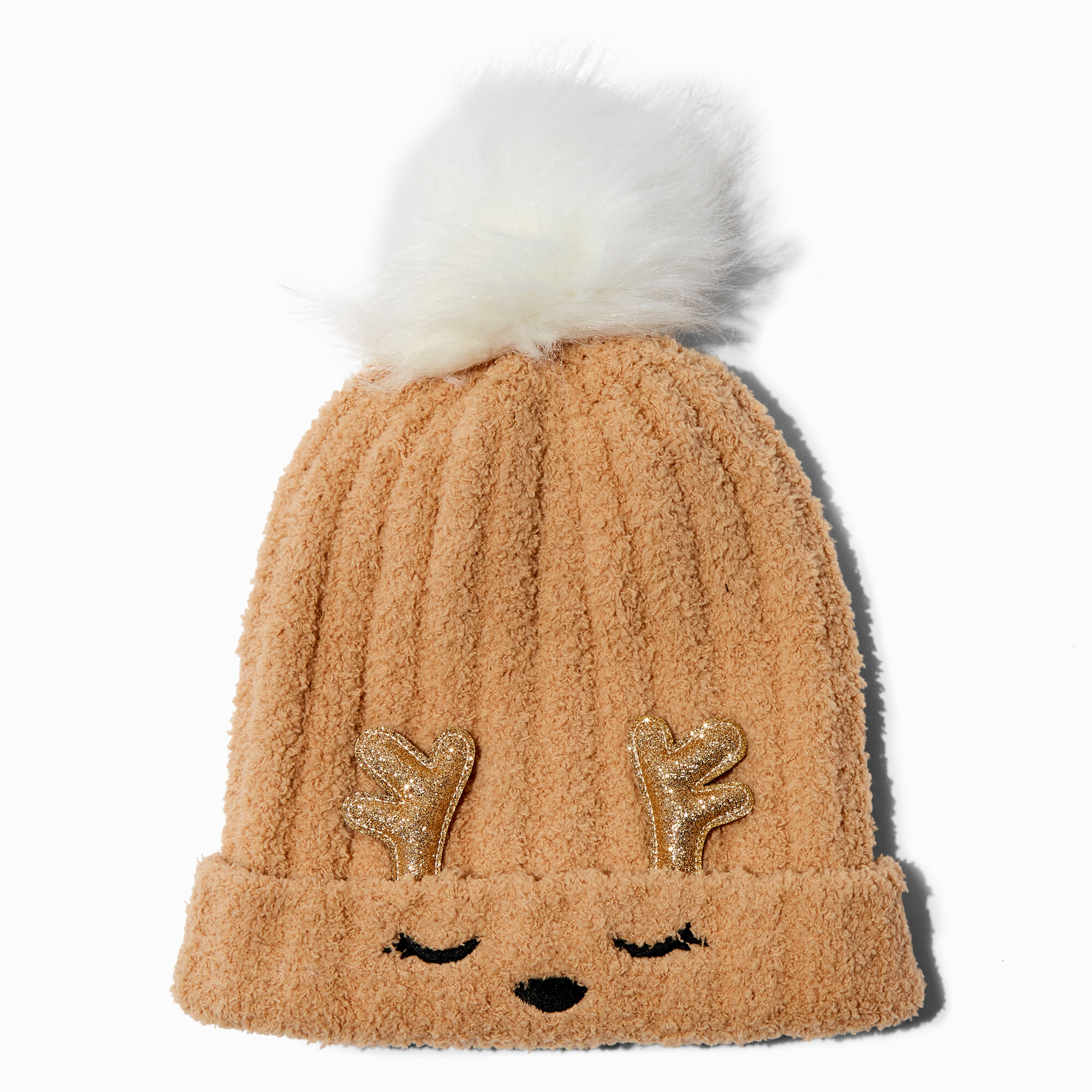 View Claires Reindeer Beanie Hat information