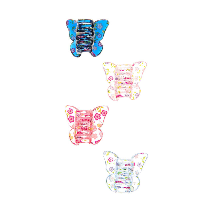 Kids 4 Pack Floral Butterfly Hair Clips,