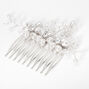 Triple Pearl Flower Hair Comb - White,